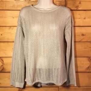RETRO-ology | Open Weave Mixed Knit Sweater L